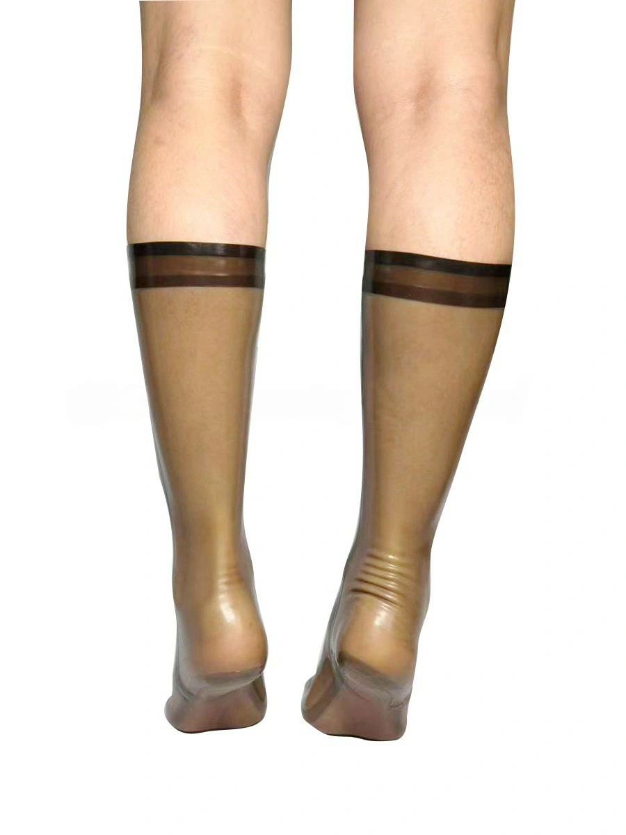 ZM74-4.webp Latex Mid-Calf Socks with Black Trim