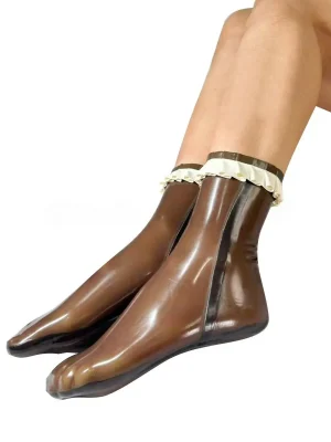 Latex Mid-Calf Socks with Black Trim