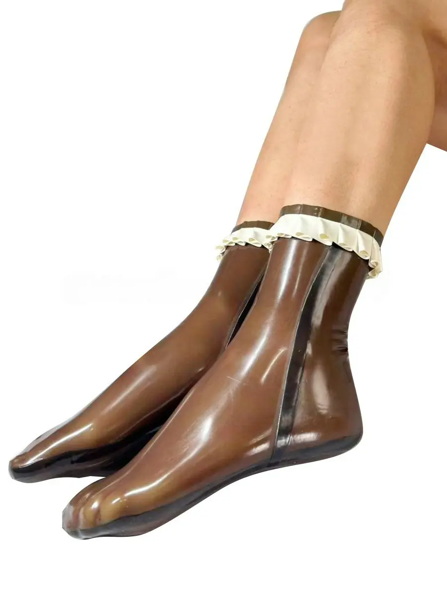 ZM75-1.webp Latex Ankle Socks with White Ruffle Trim
