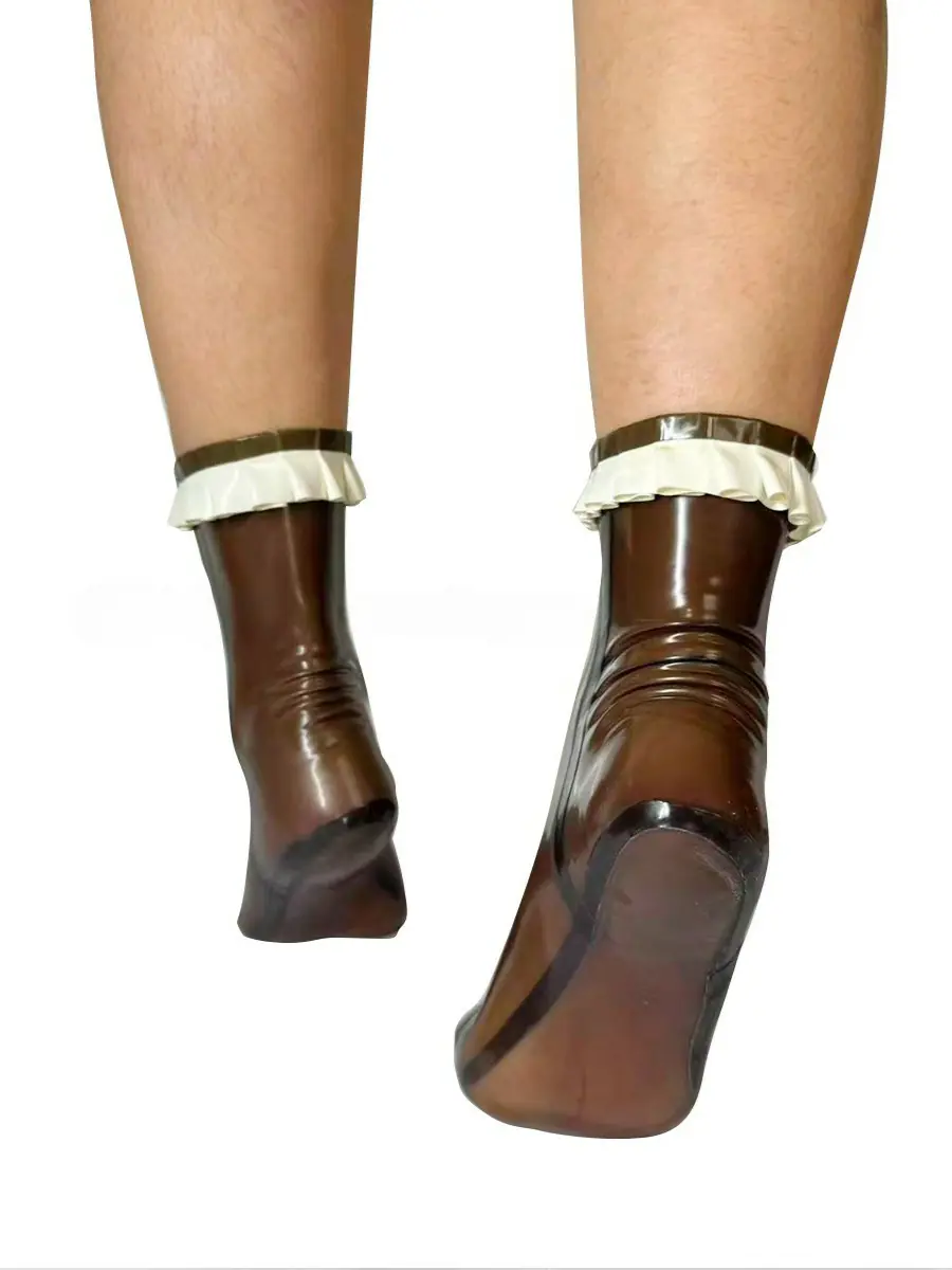 ZM75-3.webp Latex Ankle Socks with White Ruffle Trim