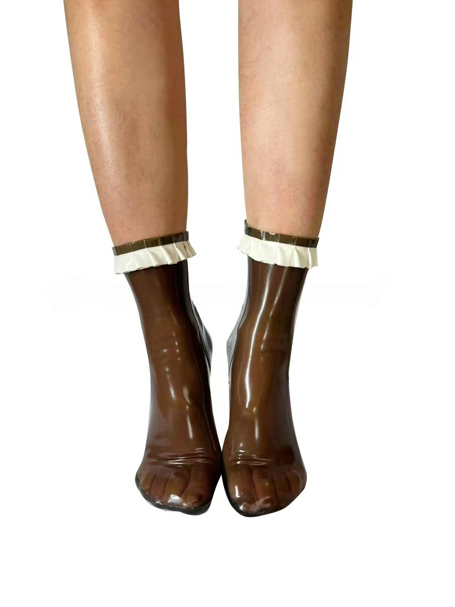 ZM75-4.webp Latex Ankle Socks with White Ruffle Trim