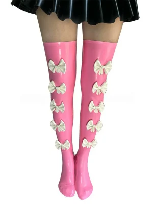 Latex Transparent Ankle Socks with Ruffle Trim