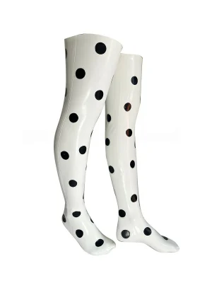 Latex White Ankle Socks with Red Heart Detail