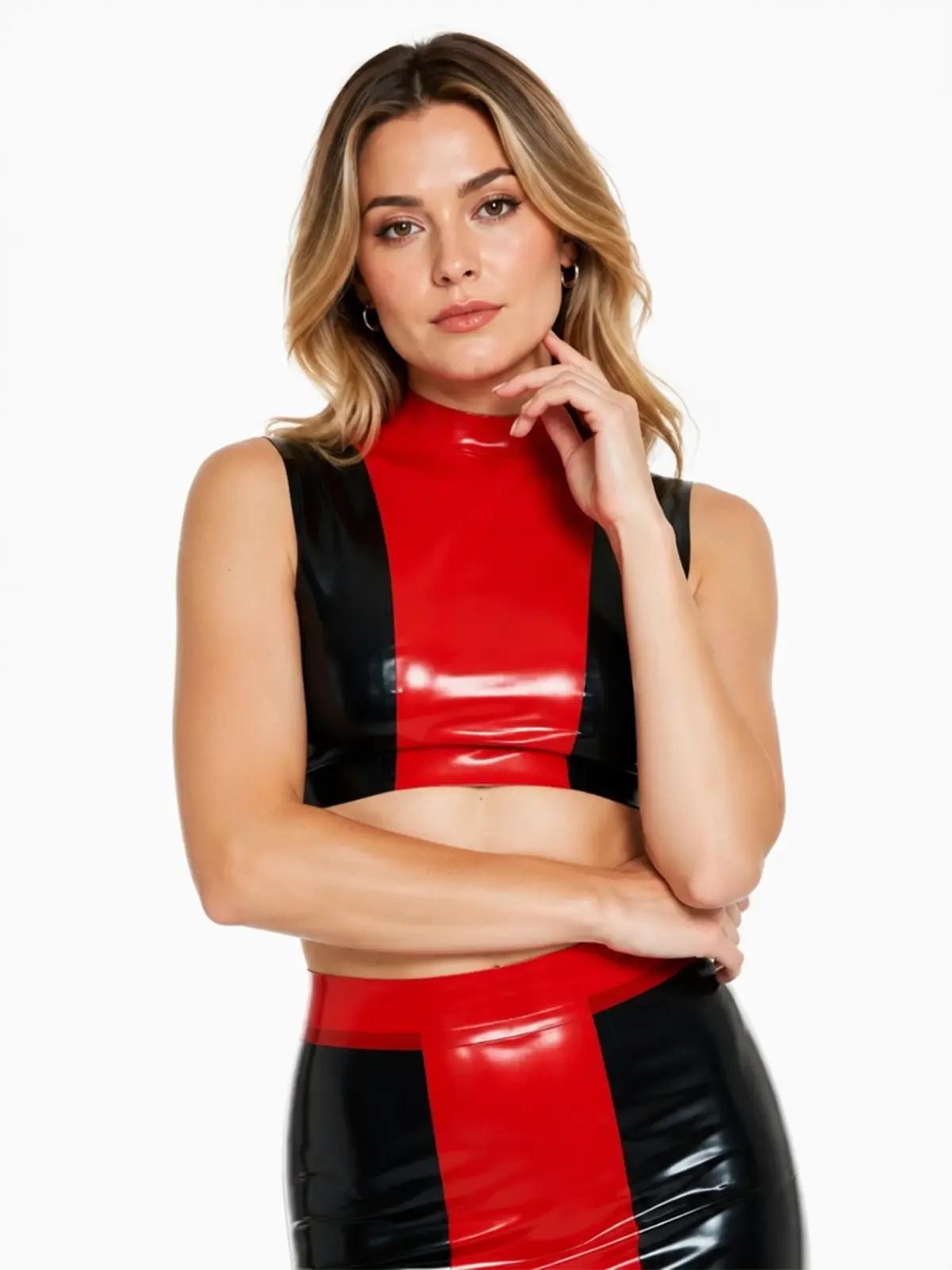 HJ2592-4.webp Latex The Costa Knee Length Skirt
